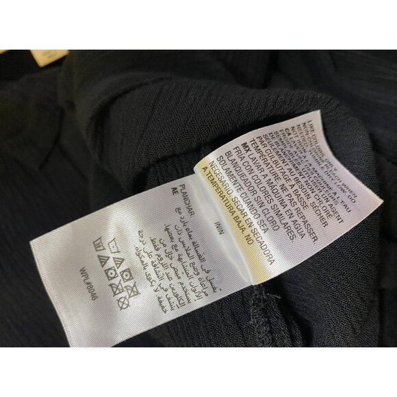 Style & Co Black Long-Sleeve Button Up Tunic Top Medium Boho Western Prairie Y2K - Picture 6 of 7